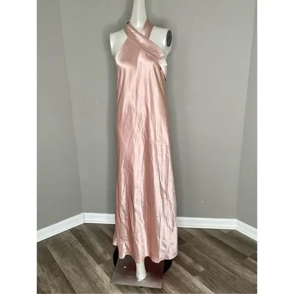 Galvan Pandora Satin Halterneck Midi-Dress - Picture 6 of 13